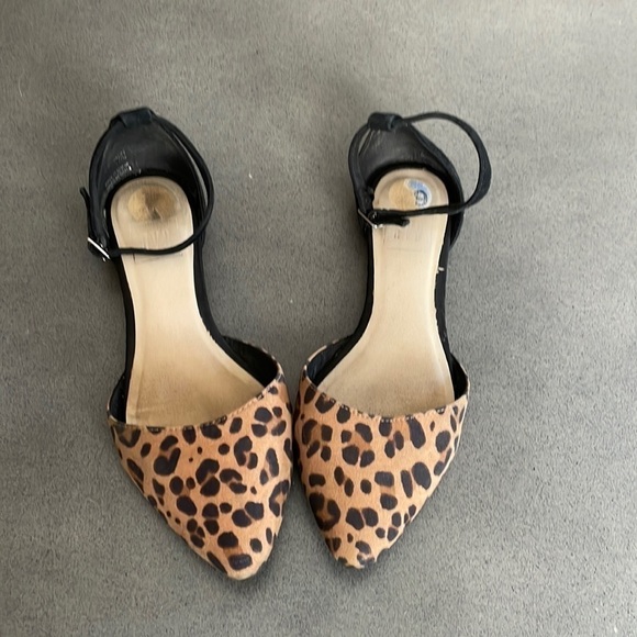 Gap faux suede leopard print dorsay flat - Picture 1 of 8